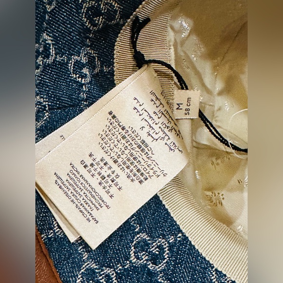 💎 NWT GUCCI GG Denim Bucket Hat Size M- 58 - Picture 9 of 12